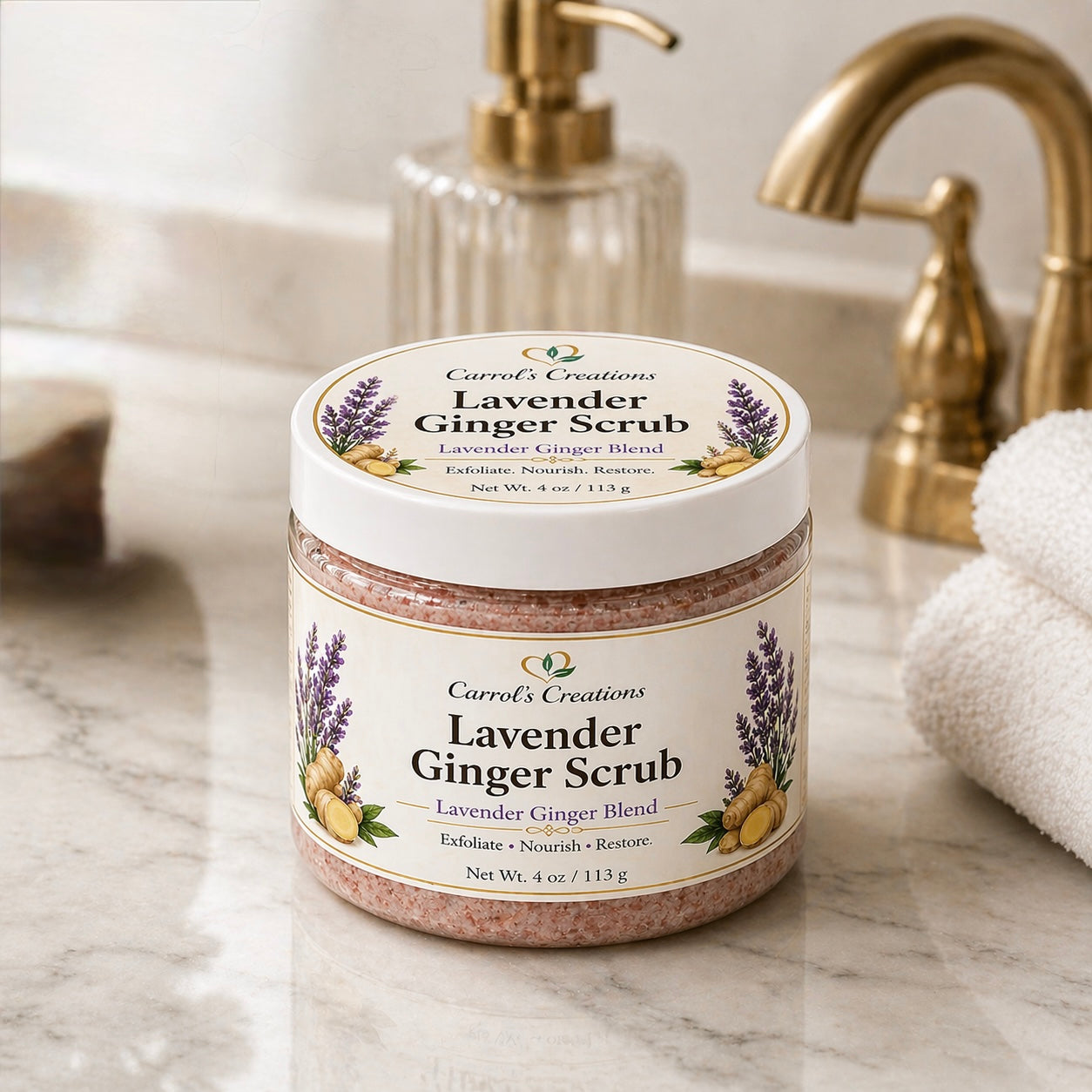 Lavender Ginger Sugar Scrub | Exfoliating Body Scrub for Smooth, Glowing Skin